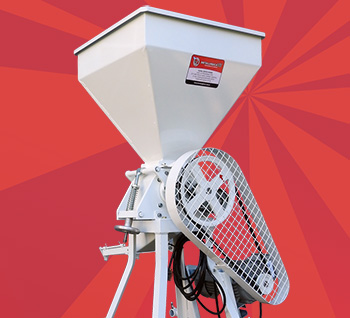 Quebradora de granos secos R87 - En color blanco para la industria alimenticia, especial para quebrar granos de malta.